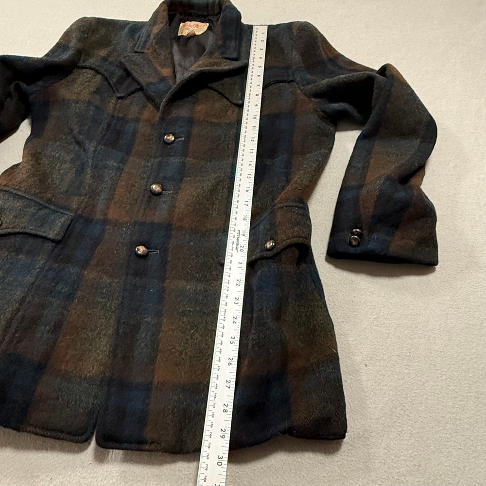 Vintage 50s Field & Stream Wool Plaid Western Ranchwear Blazer Jacket Men 40L - Picture 5 of 15